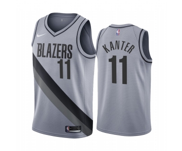 Portland Trail Blazers #11 Enes Kanter Gray NBA Swingman 2020-21 Earned Edition Jersey