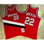 Portland Trail Blazers #22 Clyde Drexler Red 1983-84 Hardwood Classics Soul AU Throwback Jersey