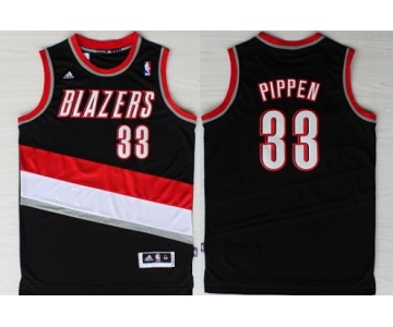 Portland Trail Blazers #33 Scottie Pippen Revolution 30 Swingman Black Jersey