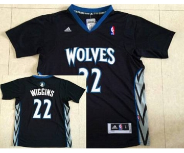 Men's Minnesota Timberwolves #22 Andrew Wiggins Revolution 30 Swingman 2014 New Black Short-Sleeved Jersey