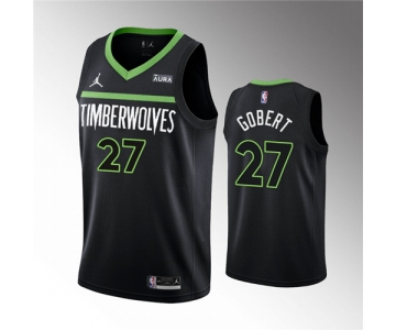 Men's Minnesota Timberwolves #27 Rudy Gobert Black Statement Edition Stitched Jersey