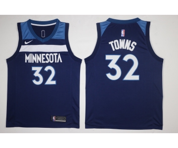 Men's Minnesota Timberwolves #32 Karl-Anthony Towns New Navy Blue 2017-2018 Nike Swingman Stitched NBA Jersey