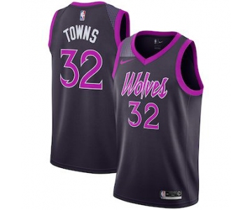 Men's Minnesota Timberwolves #32 Karl-Anthony Towns Nike Purple 2019 Swingman Jersey City Edition