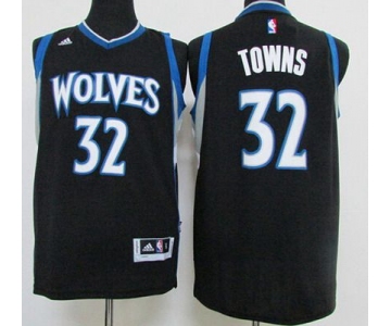 Men's Minnesota Timberwolves #32 Karl-Anthony Towns Revolution 30 Swingman 2015 Draft New Black Jersey