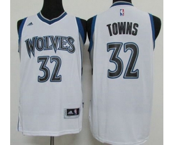 Men's Minnesota Timberwolves #32 Karl-Anthony Towns Revolution 30 Swingman 2015 Draft New White Jersey