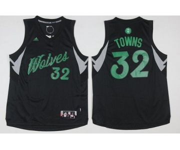 Men's Minnesota Timberwolves #32 Karl-Anthony Towns adidas Black 2016 Christmas Day Stitched NBA Swingman Jersey