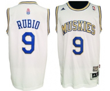 Minnesota Muskies #9 Ricky Rubio ABA Hardwood Classic Swingman White Jersey