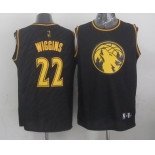 Minnesota Timberwolves #22 Andrew Wiggins Revolution 30 Swingman 2014 Black With Gold Jersey