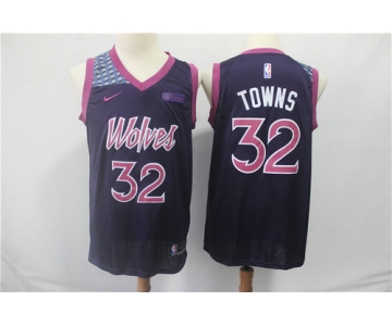 Minnesota Timberwolves 32 Karl-Anthony Towns Nike Purple 2019 Swingman City Edition Jersey