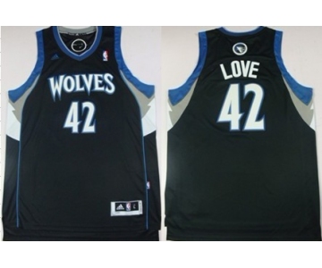 Minnesota Timberwolves #42 Kevin Love Revolution 30 Swingman Black Jersey