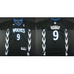 Minnesota Timberwolves #9 Ricky Rubio Revolution 30 Swingman 2014 Black Jersey