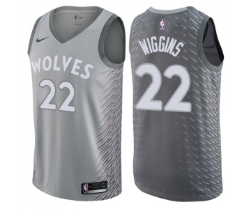 Nike Minnesota Timberwolves #22 Andrew Wiggins Gray NBA Swingman City Edition Jersey