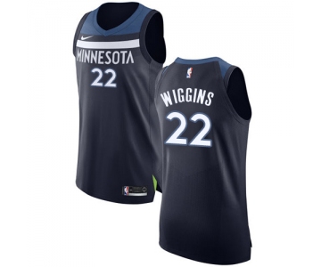 Nike Minnesota Timberwolves #22 Andrew Wiggins Navy Blue NBA Authentic Icon Edition Jersey