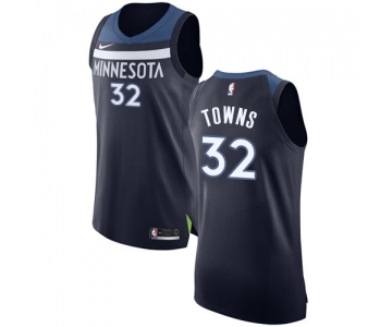 Nike Minnesota Timberwolves #32 Karl-Anthony Towns Navy Blue NBA Authentic Icon Edition Jersey