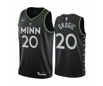 Nike Timberwolves #20 Josh Okogie Black NBA Swingman 2020-21 City Edition Jersey