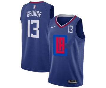 Clippers 13 Paul George Blue Nike City Edition Number Swingman Jersey