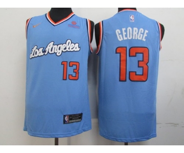 Clippers 13 Paul George Light Blue Nike Swingman Jersey