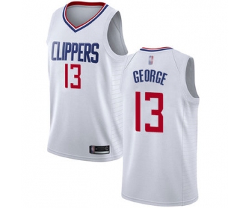 Clippers #13 Paul George White Basketball Swingman Association Edition Jersey