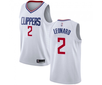 Clippers #2 Kawhi Leonard White Basketball Swingman Association Edition Jersey