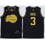 Los Angeles Clippers #3 Chris Paul Revolution 30 Swingman 2014 Black With Gold Jersey