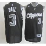 Los Angeles Clippers #3 Chris Paul Revolution 30 Swingman All Black With White Jersey