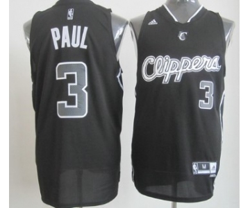 Los Angeles Clippers #3 Chris Paul Revolution 30 Swingman All Black With White Jersey