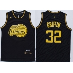 Los Angeles Clippers #32 Blake Griffin Revolution 30 Swingman 2014 Black With Gold Jersey