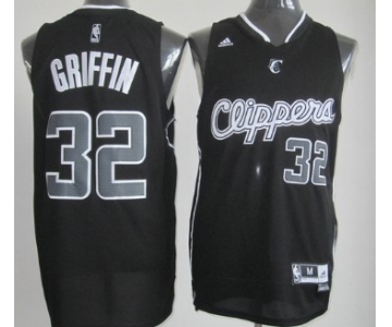 Los Angeles Clippers #32 Blake Griffin Revolution 30 Swingman All Black With White Jersey