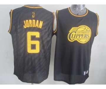 Los Angeles Clippers #6 DeAndre Jordan Revolution 30 Swingman 2014 Black With Gold Jersey