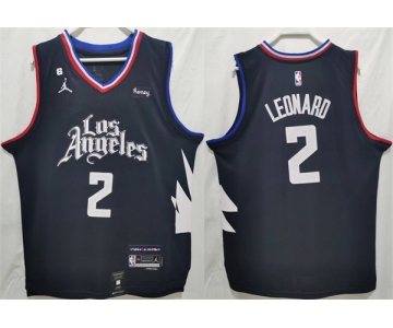 Men's Los Angeles Clippers #2 Kawhi Leonard Black Stitched Jersey