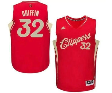 Men's Los Angeles Clippers #32 Blake Griffin Revolution 30 Swingman 2015 Christmas Day Red Jersey