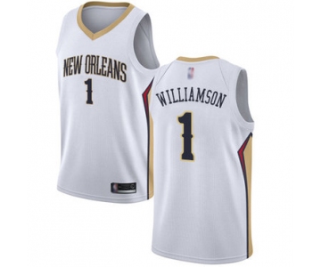 Big Size Pelicans #1 Zion Williamson White Basketball Swingman Association Edition Jersey