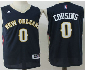 Men's New Orleans Pelicans #0 DeMarcus Cousins Navy Blue Stitched NBA Revolution 30 Swingman Jersey