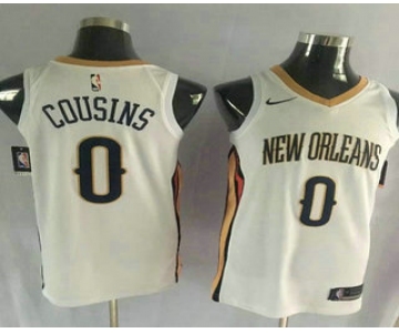 Men's New Orleans Pelicans #0 DeMarcus Cousins New White 2017-2018 Nike Swingman Stitched NBA Jersey