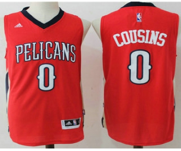 Men's New Orleans Pelicans #0 DeMarcus Cousins Red Stitched NBA Revolution 30 Swingman Jersey