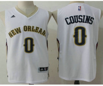 Men's New Orleans Pelicans #0 DeMarcus Cousins White Stitched NBA Revolution 30 Swingman Jersey