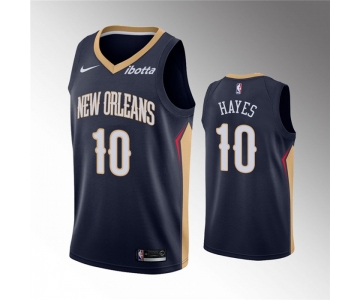 Men's New Orleans Pelicans #10 Jaxson Hayes Navy Icon Edition Stitched Jersey