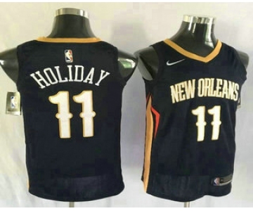 Men's New Orleans Pelicans #11 Jrue Holiday New Navy Blue 2017-2018 Nike Swingman Stitched NBA Jersey