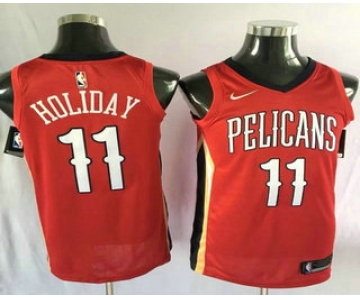 Men's New Orleans Pelicans #11 Jrue Holiday New Red 2017-2018 Nike Swingman Stitched NBA Jersey