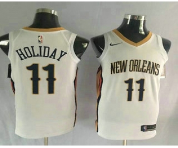 Men's New Orleans Pelicans #11 Jrue Holiday New White 2017-2018 Nike Swingman Stitched NBA Jersey