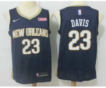 Men's New Orleans Pelicans #23 Anthony Davis New Navy Blue 2017-2018 Nike Swingman zatarains Stitched NBA Jersey