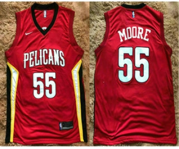Men's New Orleans Pelicans #55 E'Twaun Moore New Red 2017-2018 Nike Swingman Stitched NBA Jersey