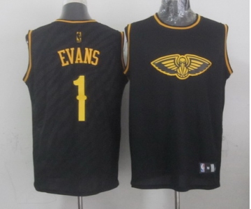 New Orleans Pelicans #1 Tyreke Evans Revolution 30 Swingman 2014 Black With Gold Jersey