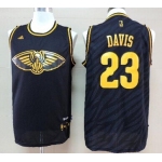 New Orleans Pelicans #23 Anthony Davis Revolution 30 Swingman 2014 Black With Gold Jersey