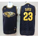 New Orleans Pelicans #23 Anthony Davis Revolution 30 Swingman 2014 Black With Gold Jersey