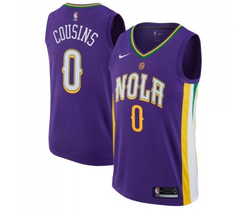 Nike New Orleans Pelicans #0 DeMarcus Cousins Purple NBA Swingman City Edition Jersey