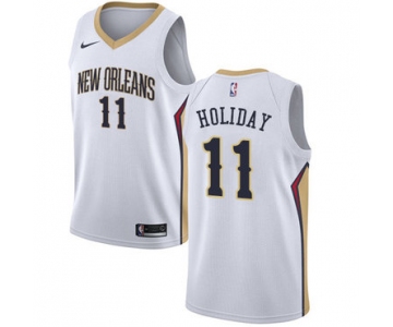 Nike New Orleans Pelicans #11 Jrue Holiday White NBA Swingman Association Edition Jersey