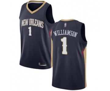 Pelicans #1 Zion Williamson Navy Basketball Swingman Icon Edition Jersey