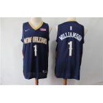 Pelicans 1 Zion Williamson Navy Nike Swingman Jersey