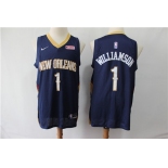 Pelicans 1 Zion Williamson Navy Nike Swingman Jersey